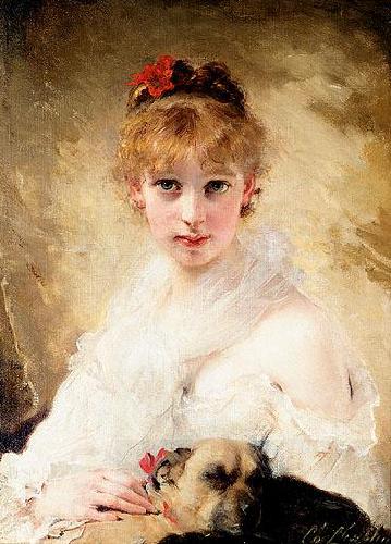 Charles Joshua Chaplin Her Favourite Dog oil painting picture